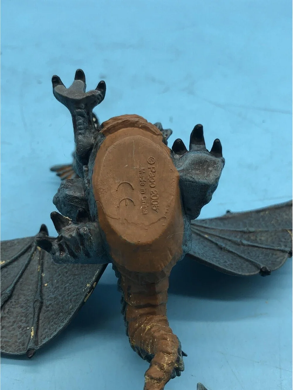 Papo Dragon Fantasy Action Figure Toy Gray Orange Plastic 2006 Unboxed